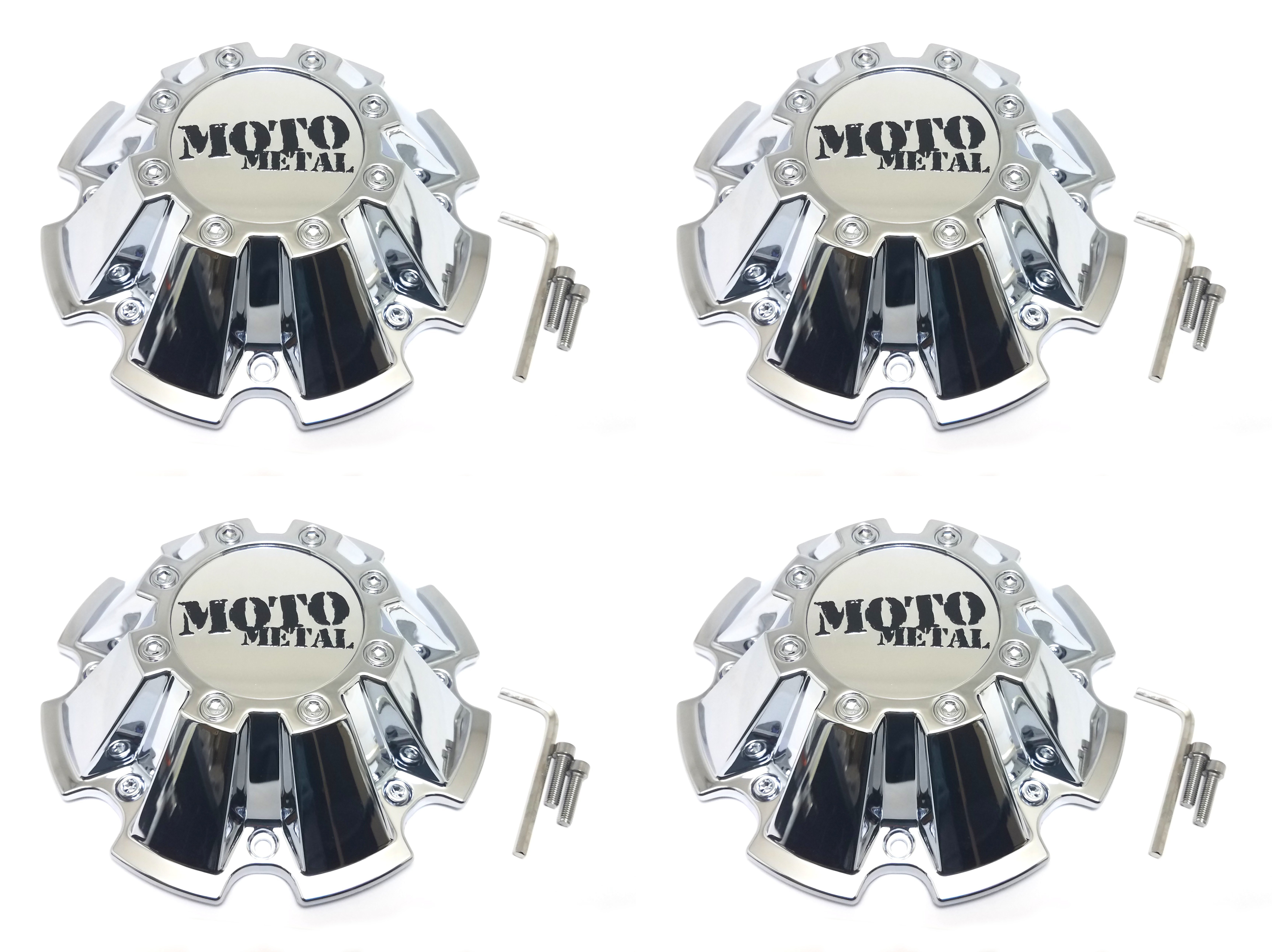 4 Moto Metal Chrome Wheel Center Hub Caps 5/6/8Lug MO962