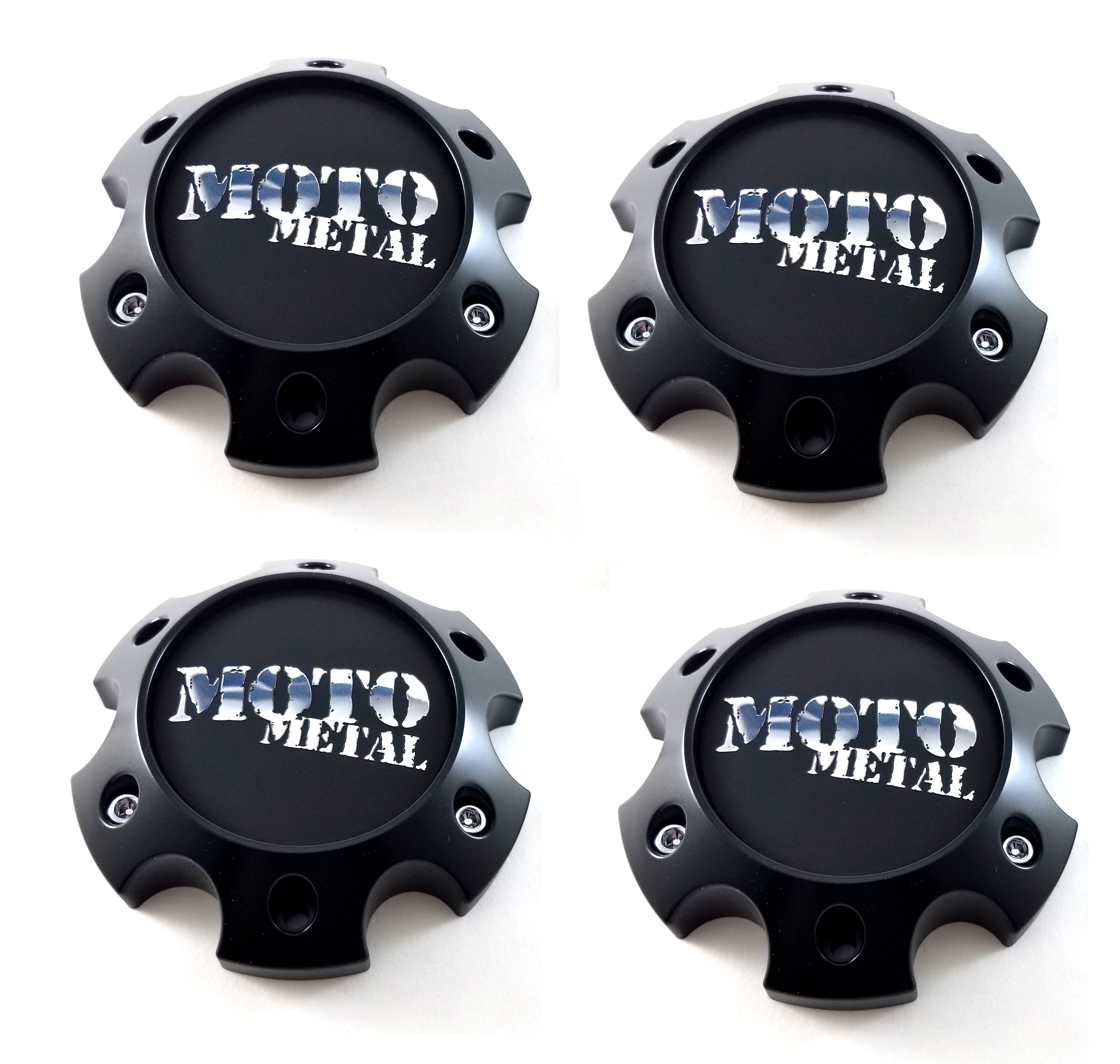 4x Moto Metal Custom Satin Black Wheel Center Hub Caps 5.5