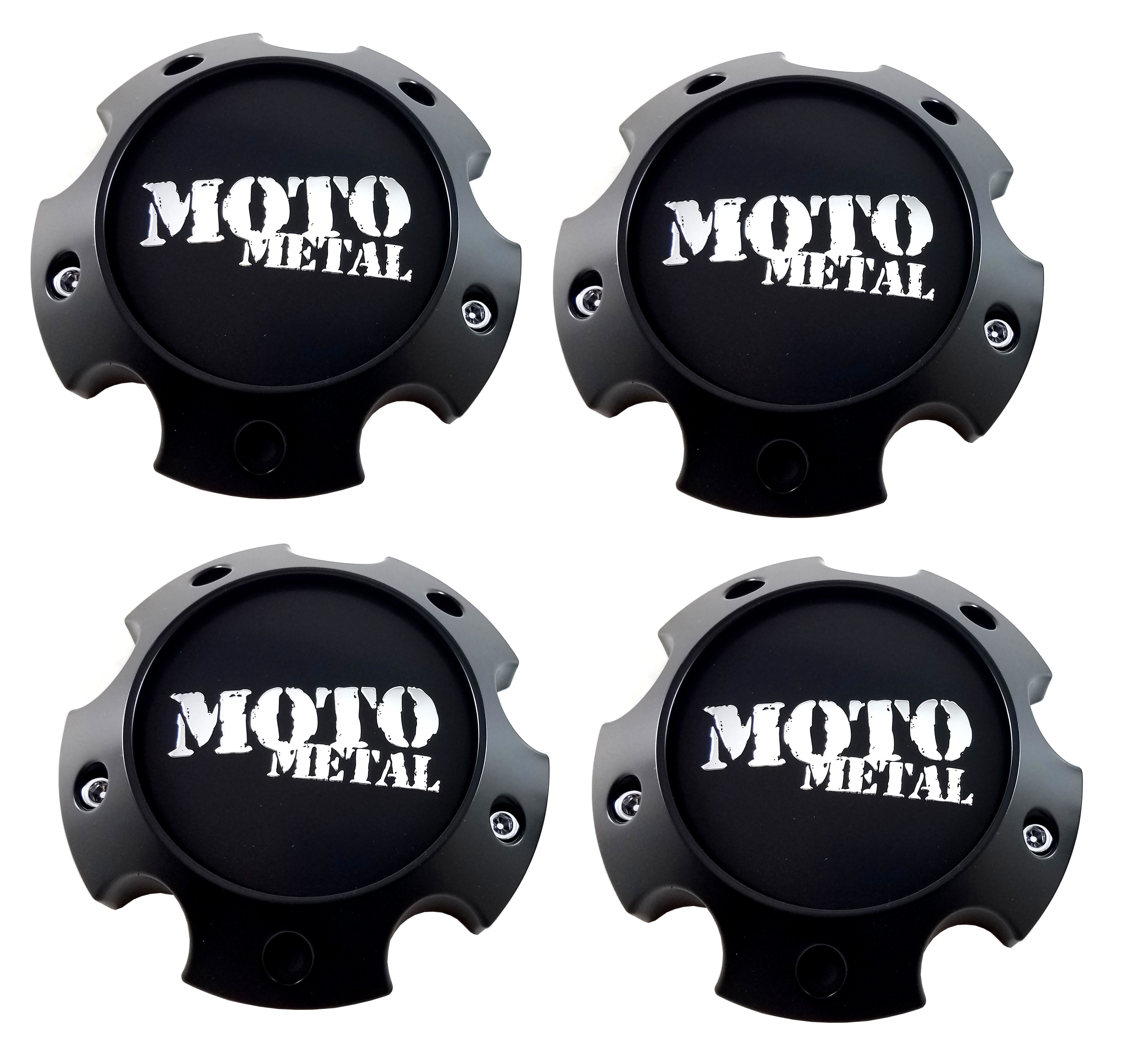 4 Moto Metal Satin Black Wheel Center Hub Caps 5Lug MO202