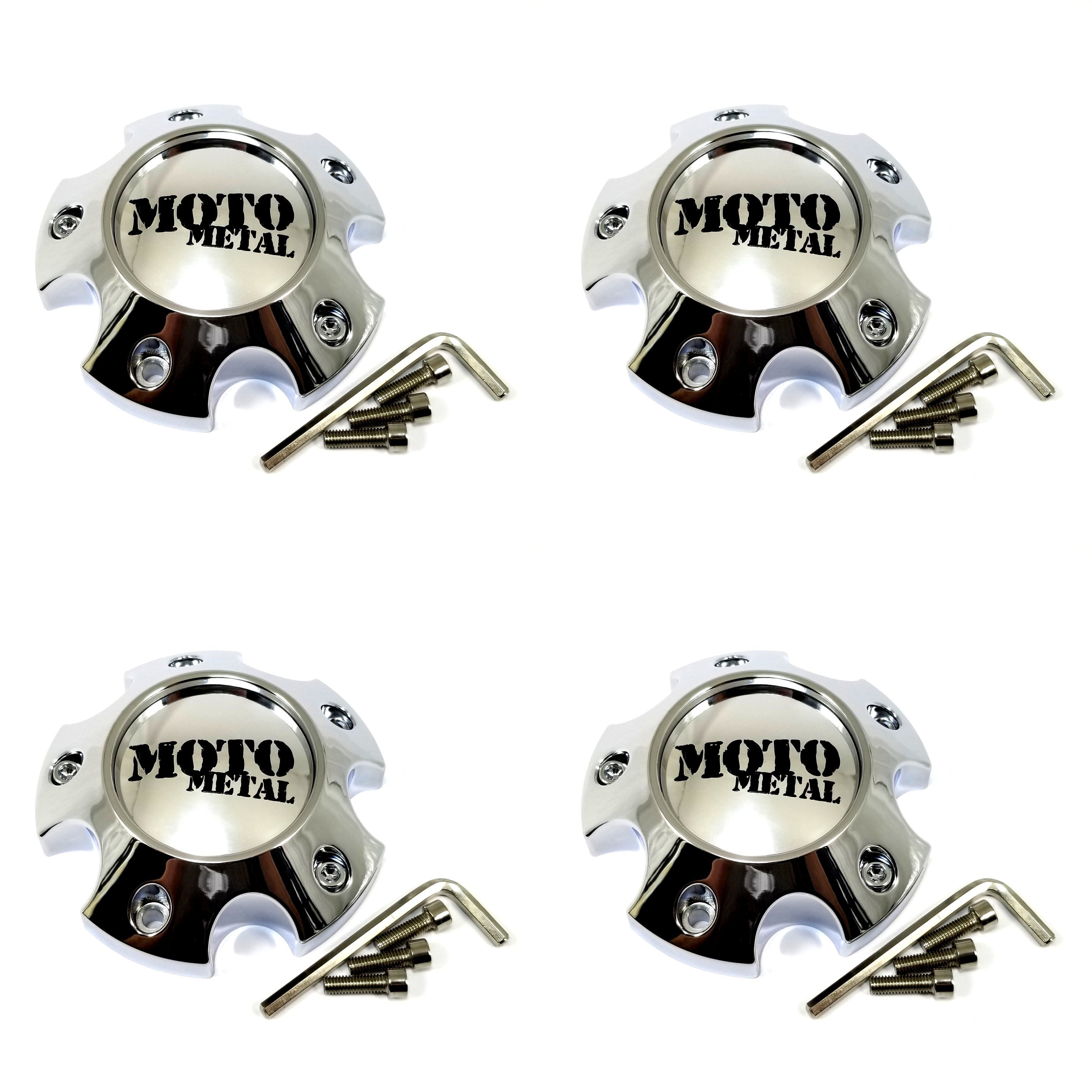 4pcs Moto Metal Chrome Wheel Center Hub Caps 5 Lug 5x5.5 5x139 4x