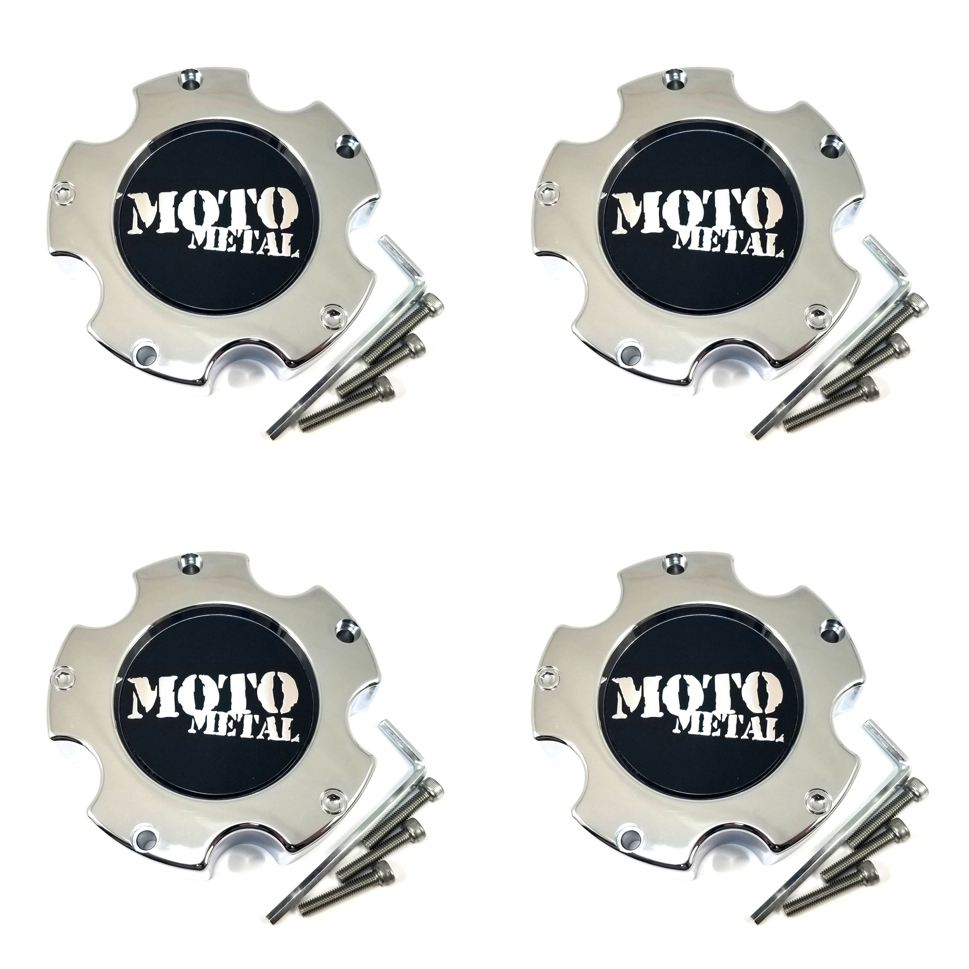 4pcs Moto Metal Chrome Wheel Center Hub Caps 5 Lug 5x5.5 5x139 4x